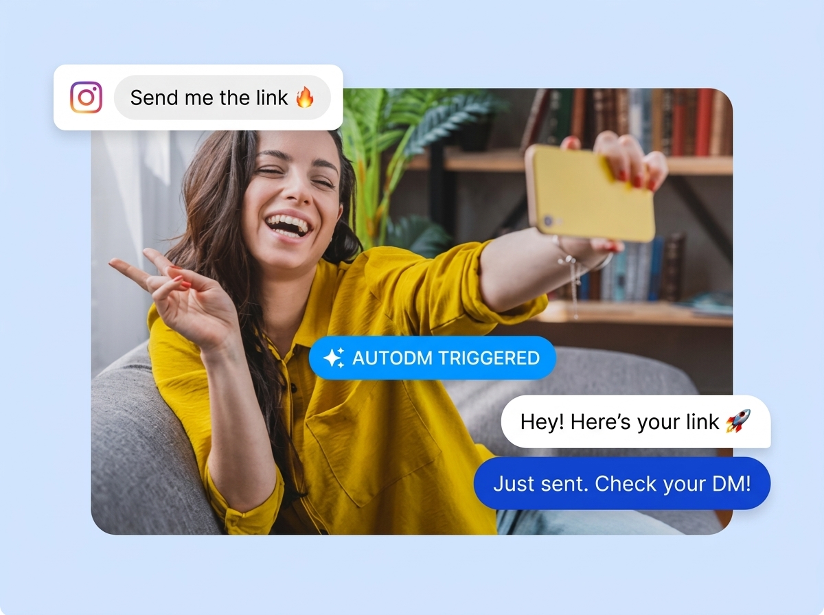 Steppoff AutoDM product workflow illustration featuring creator