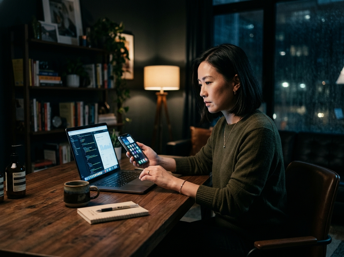 Founder managing endless customer conversations late at night